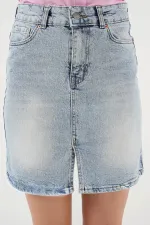 Jupe courte en jean pour femme 8037 - Bleue