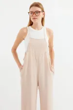 7019 Askılı Bahçivan Tulum - Krem