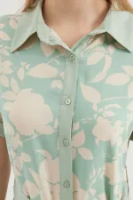 Robe-chemise à motifs 2455 - Vert clair