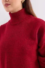 Ensemble deux pièces pull, jupe et tricot rouge (réf. 15891)