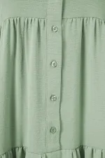 2527 Kadın Uzun Tesettür Elbise - E.Yeşil