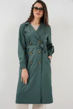 Trench-coat croisé 5853 - Vert émeraude