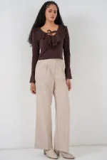 Chemisier court à manches longues pour femme 979 - Marron