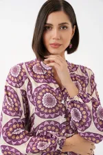 Robe longue hijab à motifs pour femme 2585 - B.Lila