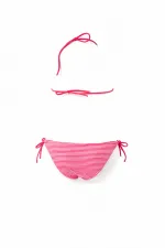Ensemble bikini à rayures roses pour filles HZL25S-LC842