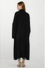 Cardigan long en maille oversize noir pour femme HZL25W-BD1103041