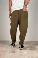 Pantalon de survêtement coupe droite à poches pour homme, noué en corde de pierre, HZL24S-MXC8942-021