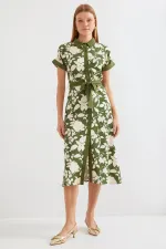 Robe-chemise à motifs 2455 - Kaki