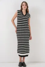 Kadın Uzun Triko Süveter 15961 - D. Siyah