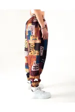 Erkek Antrasit Turuncu Beli ve Paçası Lastikli Bol Kesim Jogger Eşofman Altı HZL24S-MXC8989-151