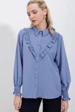 Chemise à manches longues à volants 20223 - Indigo