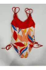 Women's Multicolored Tropical Print Lined Swimsuit HZL25S-AR1823