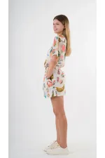 Kadın Çok Renkli Oversize Uzun Kısa Kollu Basic Şifon Gömlek HZL24S-YY996