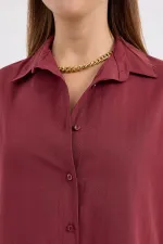 Chemise basique longue oversize 3900 - Prune