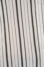 Kadın Çizgili Kısa Kol Gömlek 20345 - Siyah