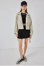 Trench-coat court ceinturé pour femme 5970 - Pierre