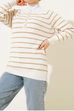 15808 Düğmeli Kazak - Bisküvi