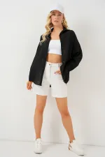 Kadın Uzun Oversize Gömlek 20320 - Siyah