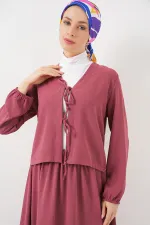 Ensemble deux pièces jupe kimono Ayrobin pour femme 8047 - Rose