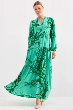 Robe hijab en viscose vert foncé pour femme 2423