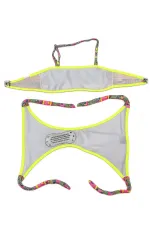 Kız Çocuk Mavi Neon Sarı Çok Renkli Astarlı 4-12 Yaş Straplez Bikini Takım HZL24S-LC6355
