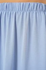 Kadın Buz Mavi Beli Lastikli Ayrobin Uzun Etek HZL25S-BD180481