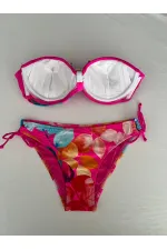Ensemble bikini doublé brodé fuchsia pour femme HZL25S-LC207