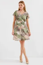 Robe courte en mousseline à motifs 2502 - Çağla