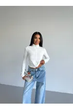 Women's White Diving Fabric Zippered Finger-Tight Sweatshirt HZL25W-FRY123441