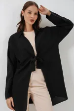 Kadın Salaş Bağcıklı Kimono 5981 - Siyah