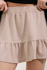 Jupe courte tricotée 1884 - Beige