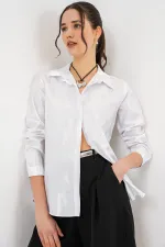 Chemise blanche pour femme avec motif argenté 20253