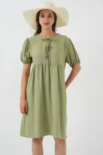 Robe midi à lacets pour femme 2575 - C. Çağla