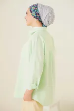 103901 Oversize Basic Hijab Shirt - Dark Green
