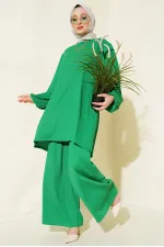 Ensemble tunique et pantalon vert pour femme (haut et bas) 6663