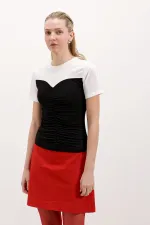 4314 Gathered Basic T-Shirt - Black