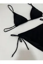Ensemble bikini triangle noir dos nu pour femme HZL25S-LC5005