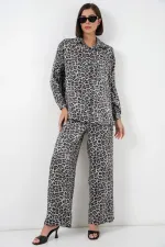 Ensemble deux pièces imprimé léopard 6699 - Anthracite