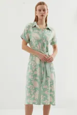 Robe-chemise à motifs 2455 - Vert clair