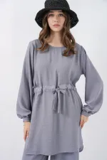Women's Long Tunic and Pants Two-Piece Set 6719 - Grey