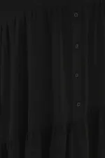 2527 Kadın Uzun Tesettür Elbise - Siyah