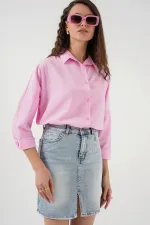 Jupe courte en jean pour femme 8037 - Bleue