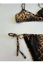 Ensemble bikini léopard marron pour femme HZL25S-LC3119