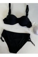 Ensemble bikini doublé brodé de pierres noires pour femme HZL25S-LC3361