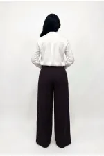 Women's Black Plus Size Shaping Palazzo Pants HZL26S-ZSS120211