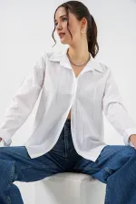 Chemise blanche pour femme avec motif argenté 20253