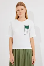 911 Printed Knitted Basic T-Shirt - Green