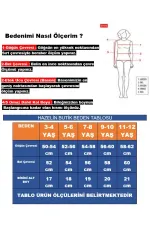 Kız Çocuk Lacivert Beyaz Çizgili Arı Çıkartmalı 4-12 Yaş Straplez Bikini Takım HZL24S-LC3228