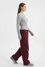 Women's Textured Knit Blouse 980 - Grey