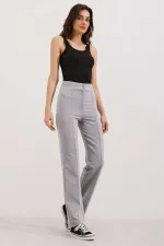 Pantalon palazzo taille haute 6629 - Gris
